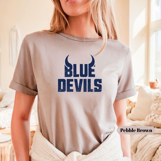 Blue Devils, Vintage Mascot Game Day T-Shirt, University Spirit Wear, College Football Tee,Game Day Shirt, College Football,Blue Devil Shirt
