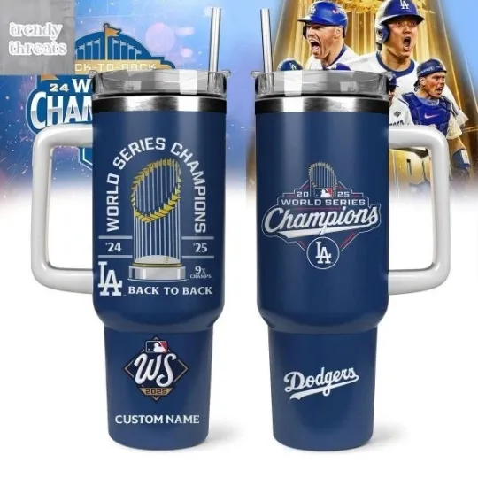 LA Dodgers Back To Back World Series Champions Tumbler 40oz