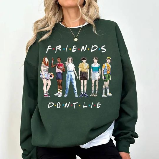 Friends Don't Lie shirt, Hawskin Upside Down Vintage Running Up Shirt, 80s Cartoon Character Shirt, Retro 80s Sci-Fi Christmas Things