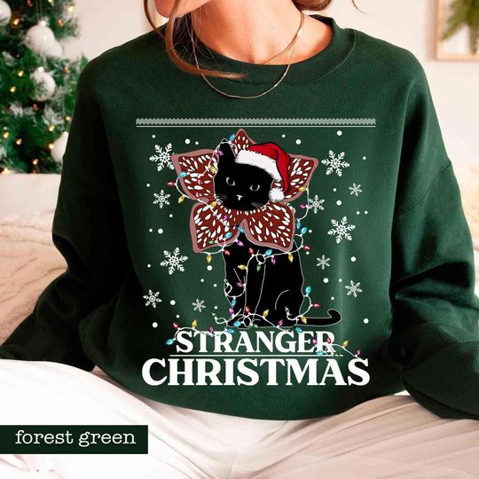 Discover Stranger Christmas T-Shirt, Stranger Do Merch, Stranger Cats Shirt, Stranger Cat Gift Shirt, Stranger Xmas Gift, Stranger Cats
