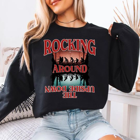 Discover Stranger Xmas Sweatshirt, Stringer Christmas Crewneck, Merry Upside Down Xmas Jumper, Retro 80s Hoodie, Sci-Fi Christmas Things Fans Top