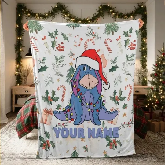 Discover Personalized Disney Eeyore Disneyland Fleece Blanket