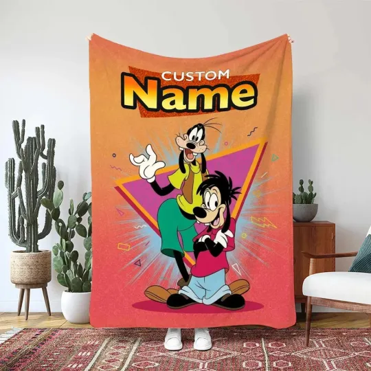 Discover Personalized Funny A Goofy Movie Happy 9 Fleece Blanket