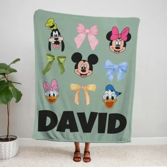 Discover Personalized Disney Mickey & Friends Bow Fleece Blanket