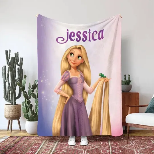Discover Tangled Rapunzel Princess Blanket, Pascal Chameleon Gifts Fleece Blanket