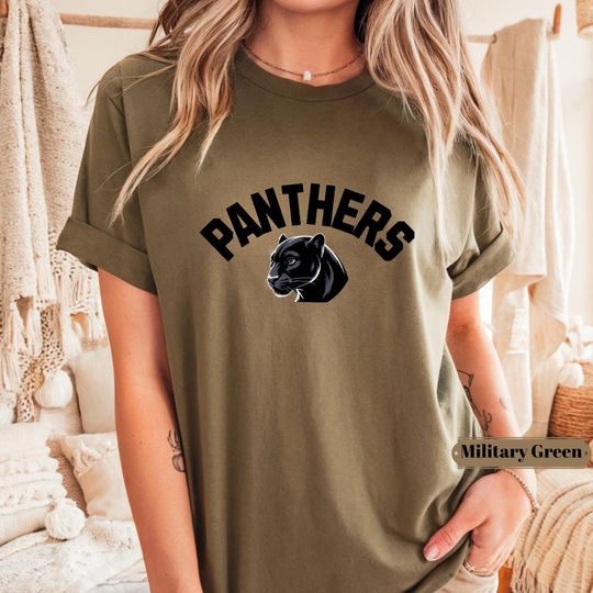 Panthers Game Day Shirt, Distressed Retro Mascot Tee, Vintage School Spirit Wear, College Football Fan Gear, Team Pride T-Shirt