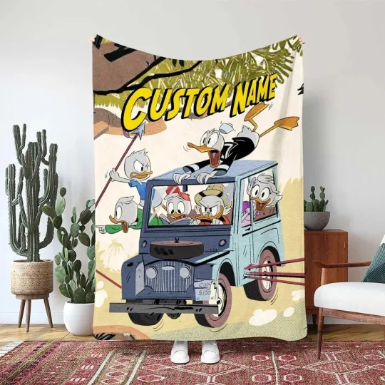 Personalized Funny DuckTales Scrooge McDuck Happy 13 Fleece Blanket