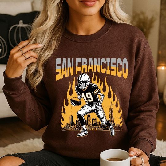 San Francisco 49ers Retro Football Sweatshirt, Game Day Gift for Him or Her