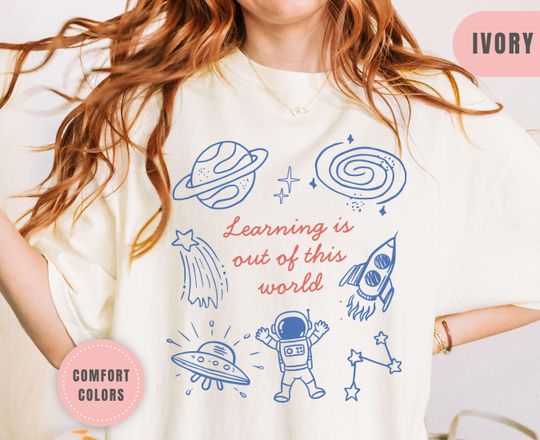 Discover Science Teacher Shirt comfort colors, outer space shirts,  funny science t shirt, science appreciation gift, retro science tshirt, stem tee