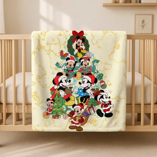 Discover Disney Mickey And Friends Tree Cream Cozy Fleece Blanket