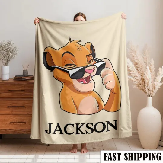 Discover Disney Personalized Simba The Lion King Fleece Blanket