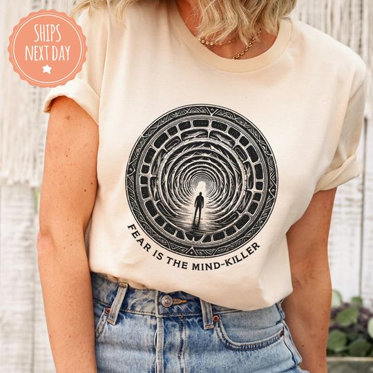 Discover Fear Is The Mind Killer Comfort Colors Shirt - Sandworm Tshirt - Science Fiction Tee - Book Lover Gift - Sci-Fi Fan Gift - Adventure Gifts