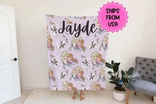 Discover Personalized Disney Frozen Character Fleece Blanket