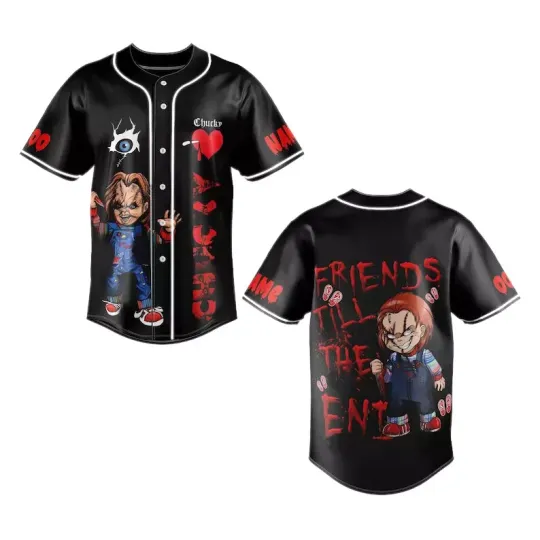 Discover Personalized Horror Chucky Friends Baseball Jersey Shirt