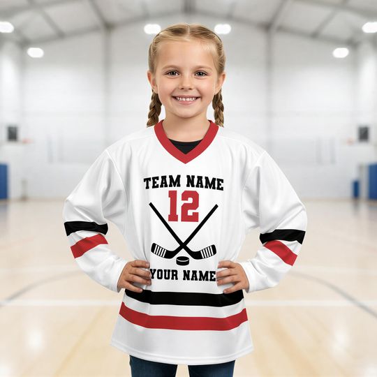 Discover Custom Name Hockey Jersey, Personalized Birthday Jersey with Name & Number, Youth to Adult Sizes  Ice Hockey Fan Gear all Colors