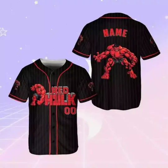 Personalized Red Hulk Captain America Baseball Jersey Shirt