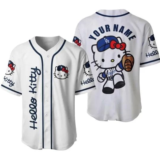 Discover Hello Kitty LA Baseball Jersey Shirt for Women and Men