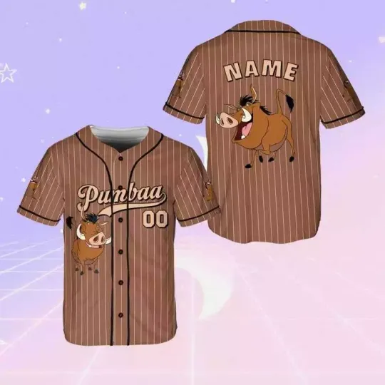 Discover Personalized I'm A Big Fan Of Pumbaa The Lion King 3D Baseball Jersey Shirt