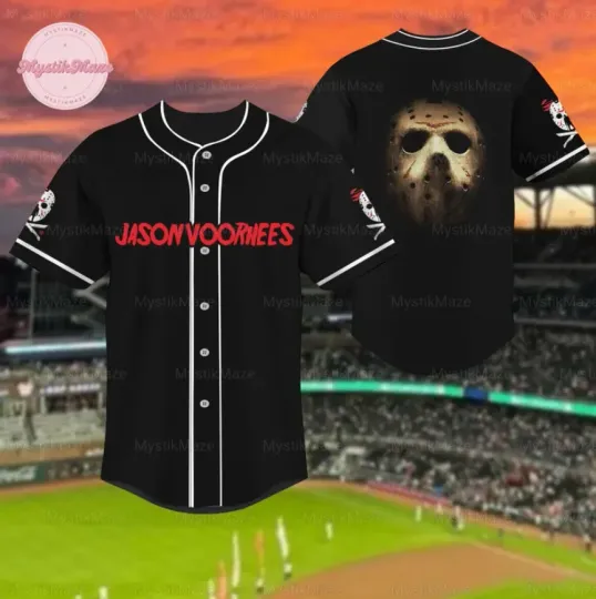 Discover Halloween Jason Voorhees 3D Baseball Jersey Shirt Halloween Gift Us Size