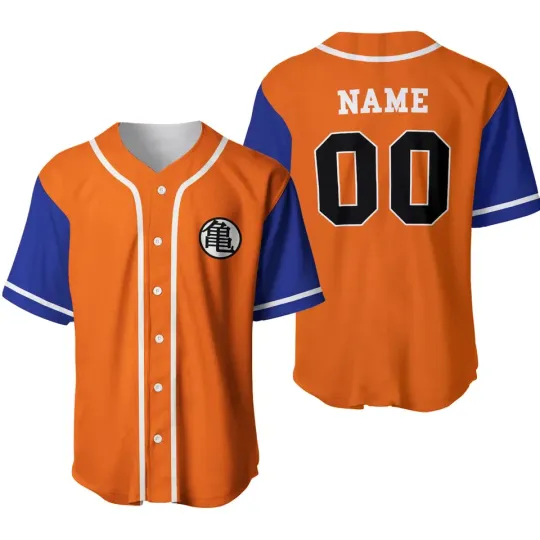 Personalized Dragon Ball Goku Anime Baseball Jersey