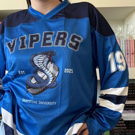 Discover Vipers Hockey Jersey Shirt, Rina Kent Merch Inspired by Beautiful Venom, Kane Jude Pres ton Sports Romance, Dark Romance Bookish Clothing