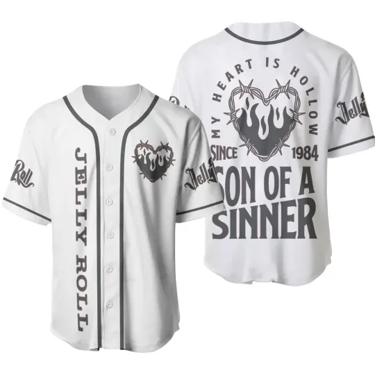 Discover Jelly Roll Son Of A Sinner Baseball Jersey 2025 Tour Gift for Fan