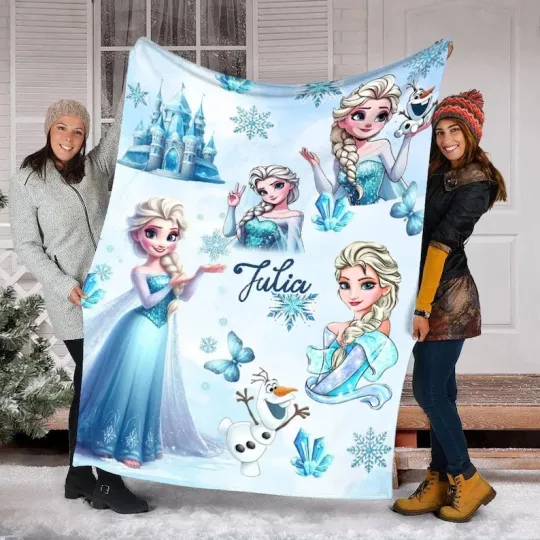 Discover Personalized Disney Frozen Princess Elsa Fleece Blanket