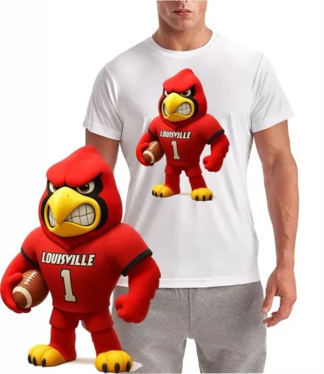 Discover Louisville Cardinals Football Mascot T- Shirt