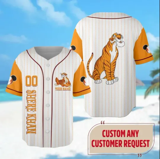 Discover Custom Shere Khan Baseball Jersey Shirt, Halloween Gift