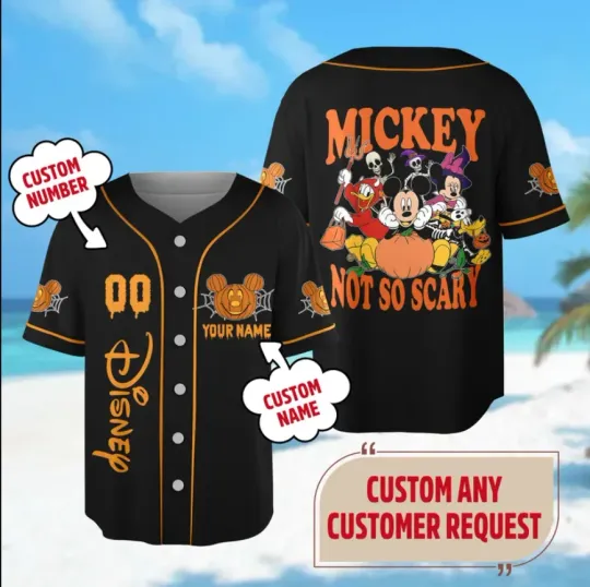 Discover Custom Mickey Mouse Halloween Baseball Jersey Shirt