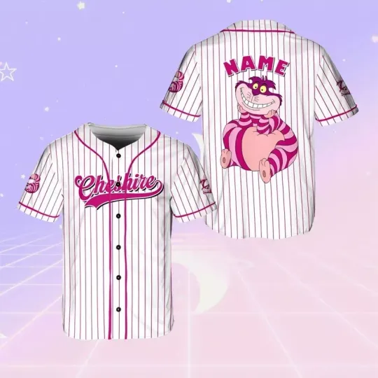 Discover Personalized Alice In Wonderland Character Cheshire Cat Baseball Jersey Shirt