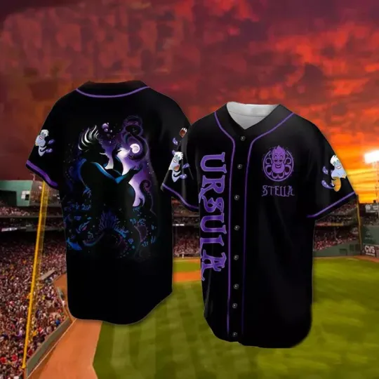 Discover Personalized Ursula The Little Mermaid Valentine's Day Baseball Jersey Shirt