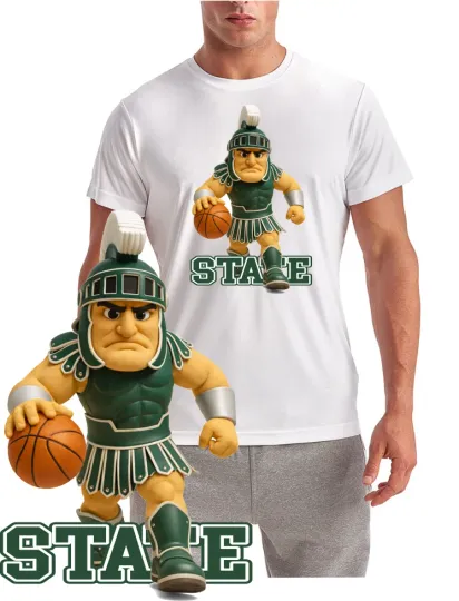 Discover New / Spartan Basketball Mascot T- Shirt