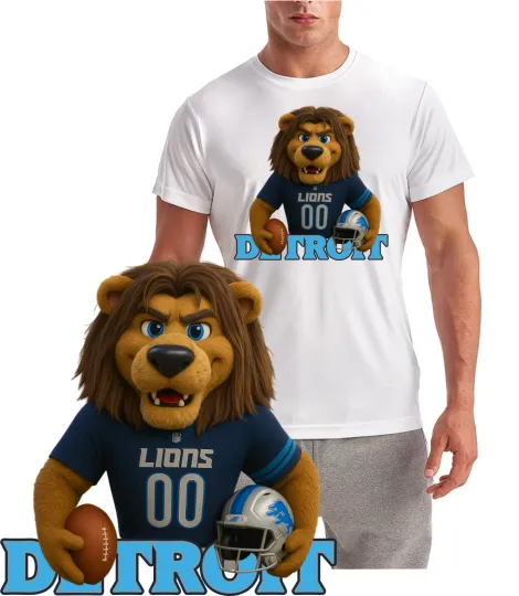 Discover New / Detroit Lions Mascot Roary \ Wicking T-Shirt