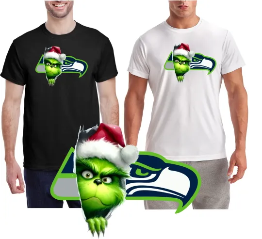 Discover New / Seattle Seahawks Christmas funny character Tee / Wicking T-Shirt