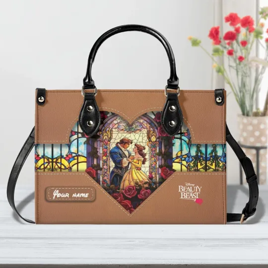 Discover Beauty and the Beast Handbag, Disney Princess Leather Tote Purse, Women , Gift