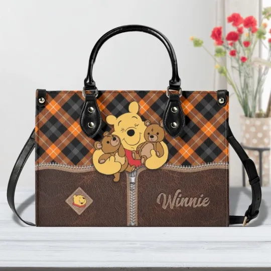 Discover Winnie the Pooh Leather Handbag, Disney Purse, Cute Bear Shoulder Bag Gift