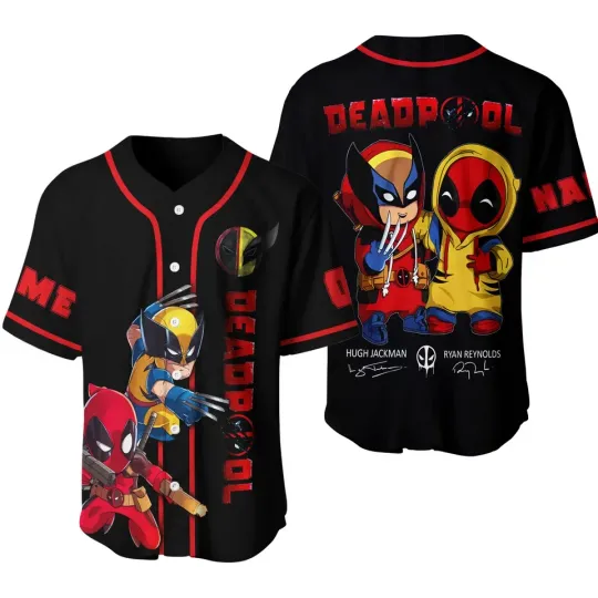 Discover Personalized Deadpoool and Wolverine Baseball Jersey, Deadpool Jersey, Trending