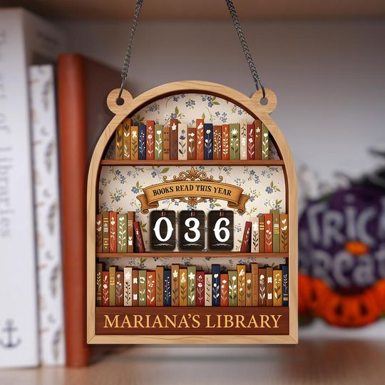 Discover Personalized Wooden Book Tracker Sign, Reading Tracker, Library Decor, Book Lover Gift, Books Read This Year Counter, Reading Book Counter