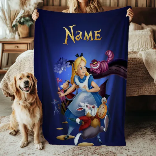 Discover Disney Alice In Wonderland Fleece Bed Custom Blanket Gift For Fan, Kids V3