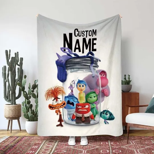 Discover Disney Inside Out 2 Fleece Bed Custom Blanket Gift For Fan, Kids