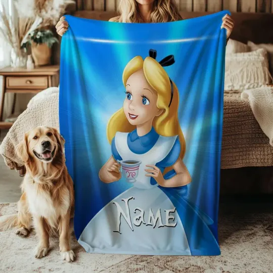 Discover Disney Alice In Wonderland Fleece Bed Custom Blanket Gift For Fan, Kids