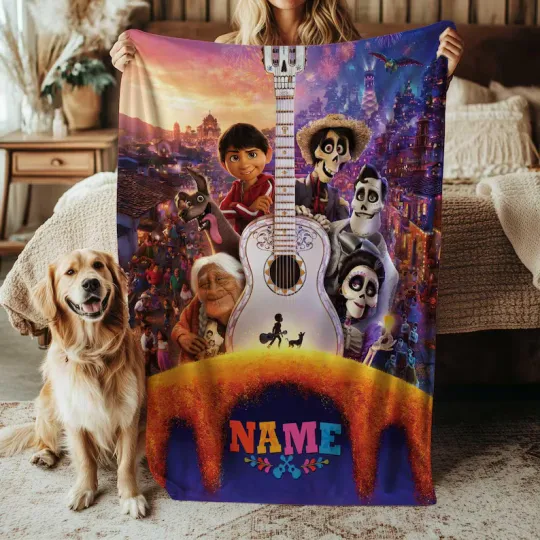 Discover Disney Coco Fleece Bed Custom Blanket Gift For Fan, Kids V2