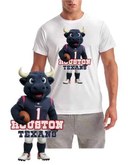 Discover New / Houston Texans Mascot Toro Tee / Wicking T-Shirt