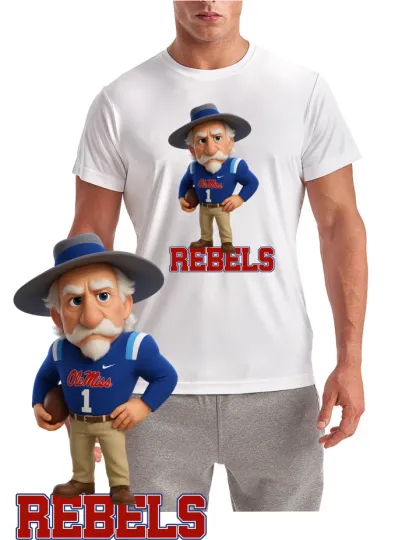 Ole Miss Rebel Football Mascot T- Shirt