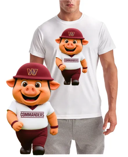 New / Washington Commanders Tuddy Mascot Tee / Wicking T-Shirt