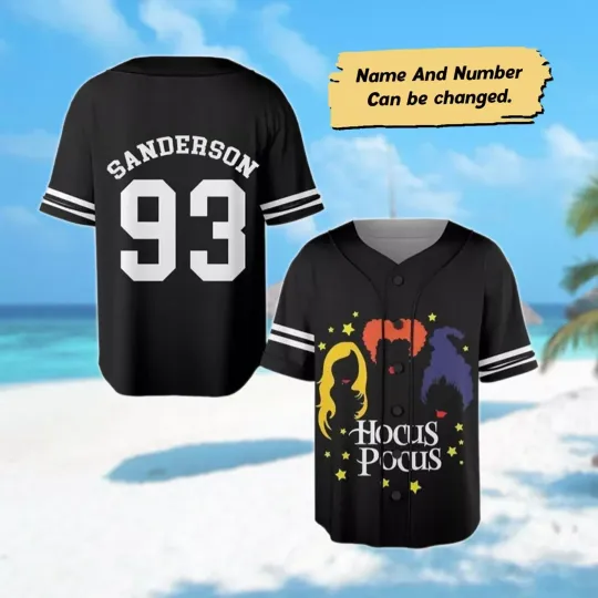 Personalized Sanderson Sisters Hocus Pocus Halloween Baseball Jersey Shirt