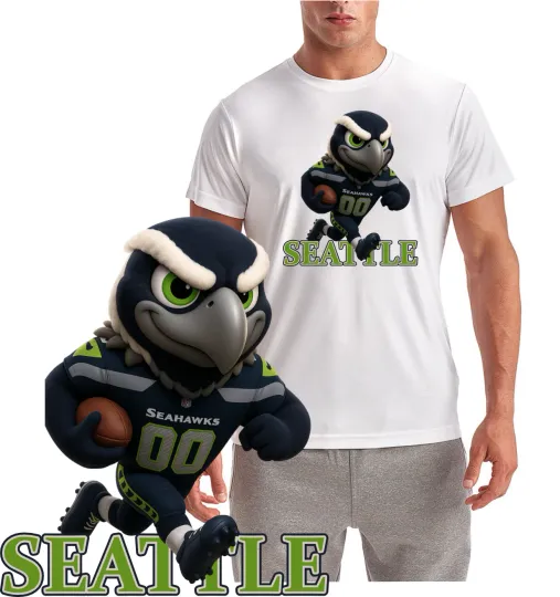 Discover New / Seattle Seahawks Mascot Running/ Wicking T-Shirt