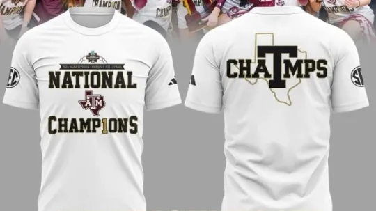 Discover Texas A&M Aggies Volleyball National Champions 2025 3D T-Shirt