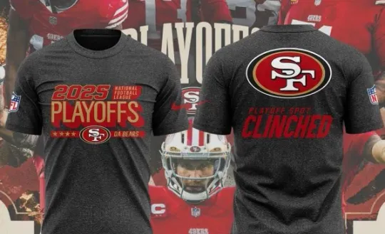 Discover 2025 San Francisco 49ers Playoffs Clinched 3D T-Shirt